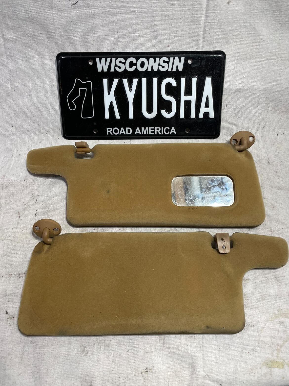 RARE OEM 88-91 Honda Prelude Sun Visors Tan/Peanut 3rd Gen Prelude