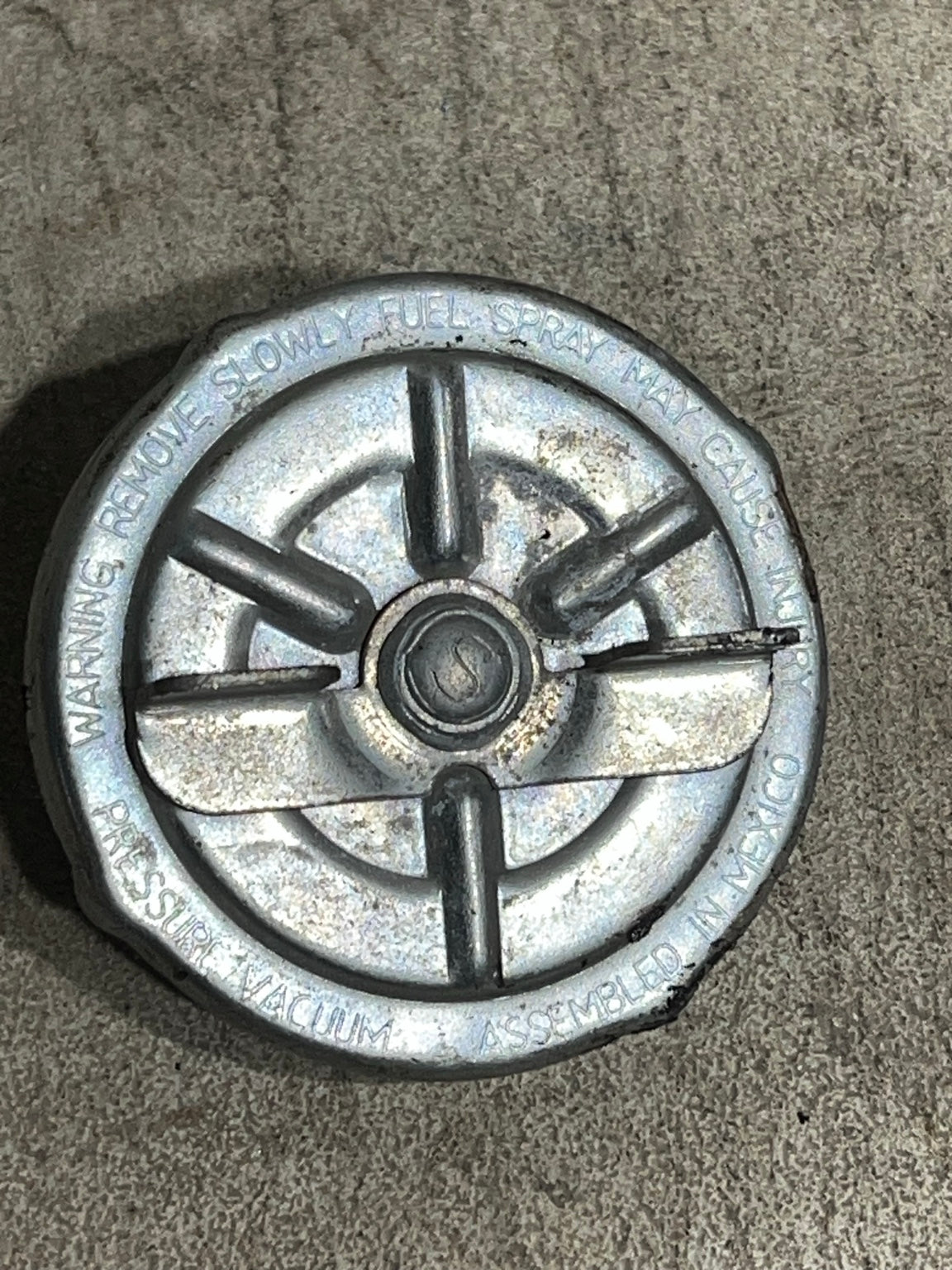 Fuel cap front closeup